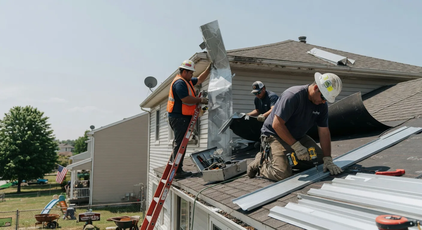 Storm Damage Metal Roof Repair in Burkettsville, OH